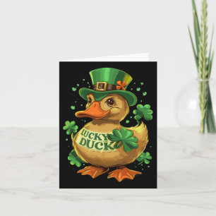 Lucky Duck Shamrock Funny St Patricks Day Waterfow Card