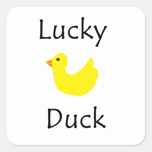 Lucky Duck Square Sticker (Front)