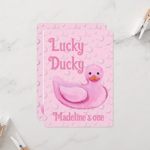 Lucky Ducky First Birthday Invitation
