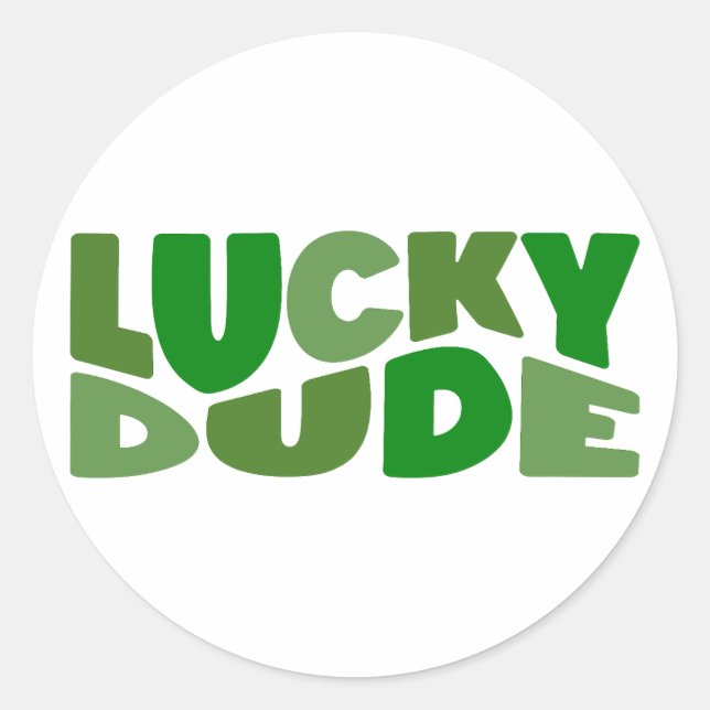 Lucky Dude 🍀 Classic Round Sticker (Front)