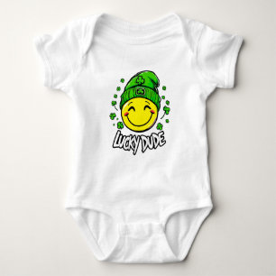 Lucky Dude Smile Face St. Patrick’s Day Baby Bodysuit