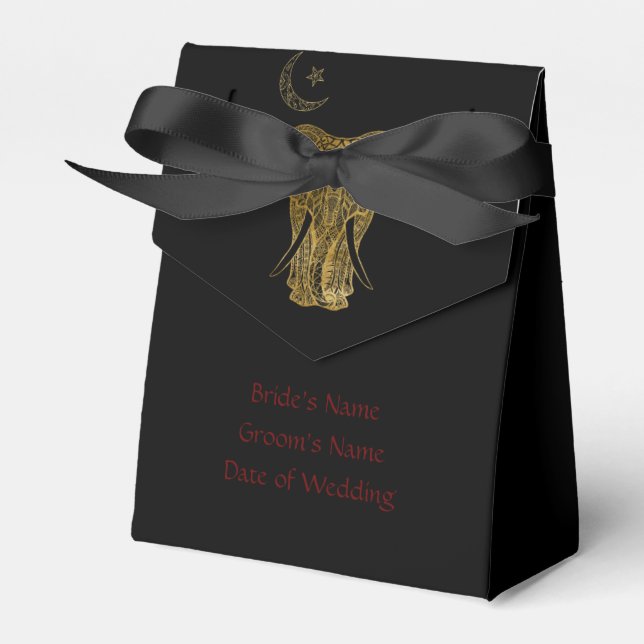 Lucky Elephant Favors Box / Wedding (Front Side)