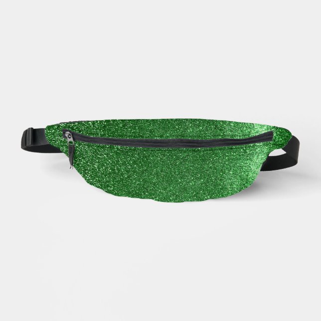 Lucky Emerald Green Glitter Glam Fashion Luxury Fanny Pack (Front)