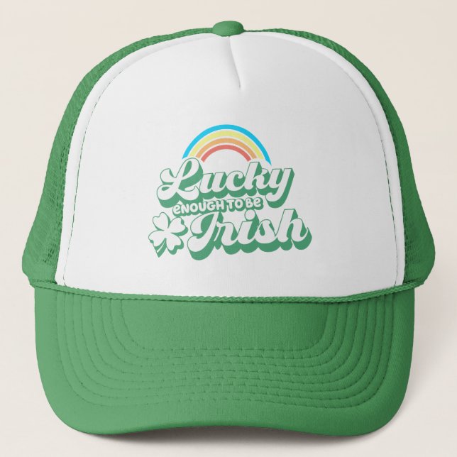 Lucky Enough to be Irish Trucker Hat (Front)