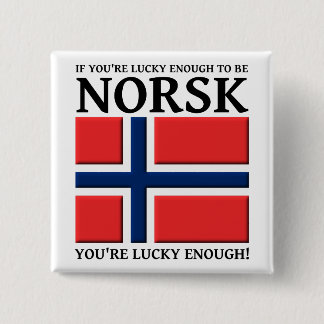 Lucky Enough To Be Norsk Button Badge