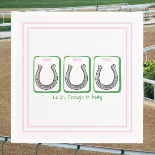 Lucky Enough to Mahj Derby Horseshoe Mahjong Party Napkin