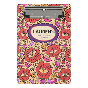 Lucky Eye Floral Pattern Mini Clipboard