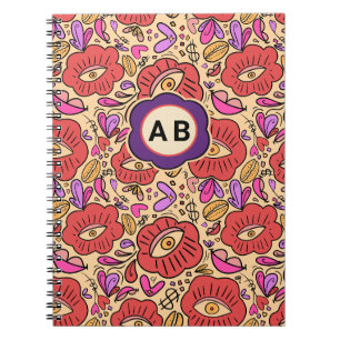 Lucky Eye Floral Pattern Notebook