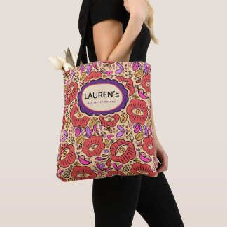 Lucky Eye Floral Pattern Tote Bag