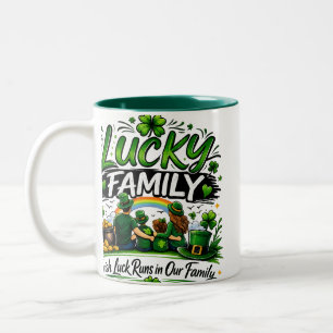 Lucky Family Squad Irish Shamrock St Patrick’s Day Two-Tone Coffee Mug