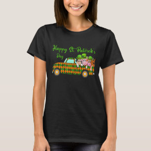 Lucky Farm Animals Happy St Patrick's Day Truck Gr T-Shirt