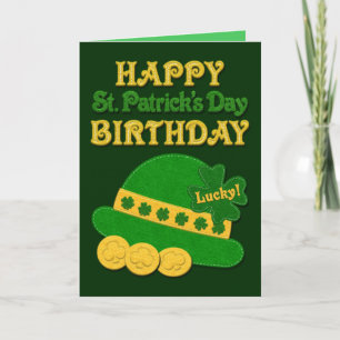 Lucky Felt Hat   St. Patrick's Day Card