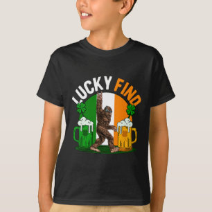 Lucky Find Bigfoot Happy St Patricks Day Shirt Fun