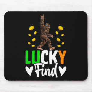 Lucky Find Bigfoot Happy St Patricks Day Shirt Fun Mouse Pad