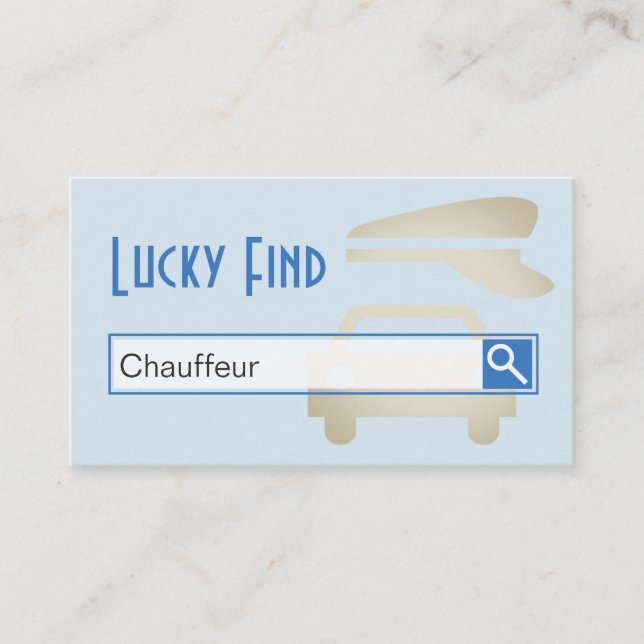 "Lucky Find" Chauffeur Business Cards (Front)