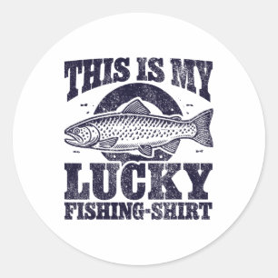 Lucky Fishing Classic Round Sticker