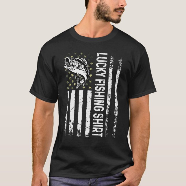 Lucky Fishing  For Fishing  Tee (Front)