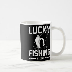 Lucky Fishing Funny Fishermen Fish Graphic  Coffee Mug