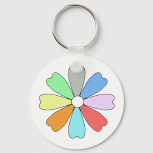 Lucky Flower Button Keychian Keychain