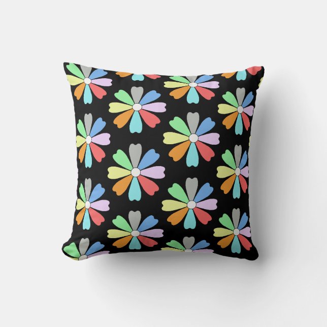 Lucky Flower Pattern Throw Pillow / Cushion (Front)