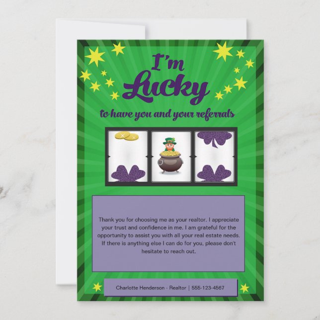 Lucky For Your Referrals Lottery Card Holder (Front)