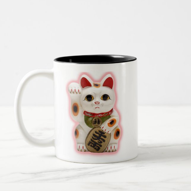 Lucky Fortune Cat Coffee Mug (Left)