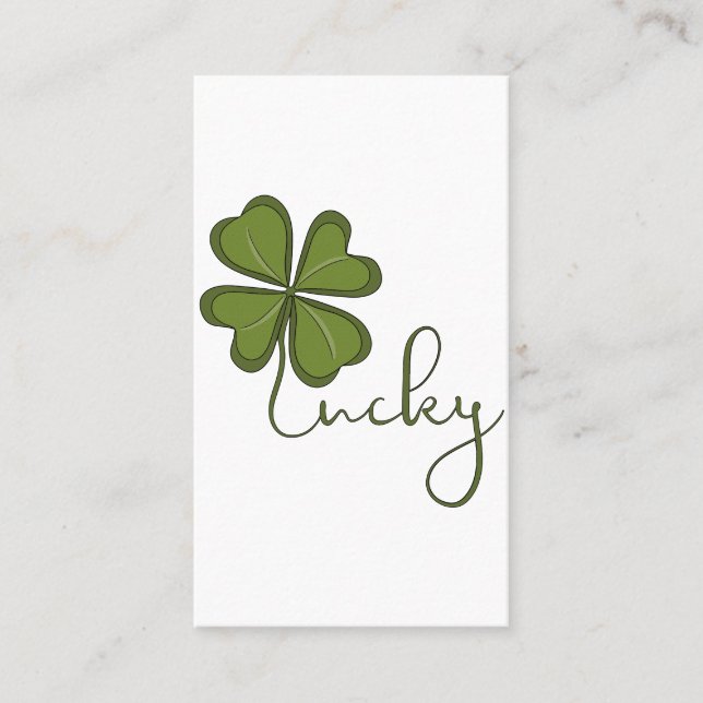Lucky Four Leaf Clover Business Card (Front)
