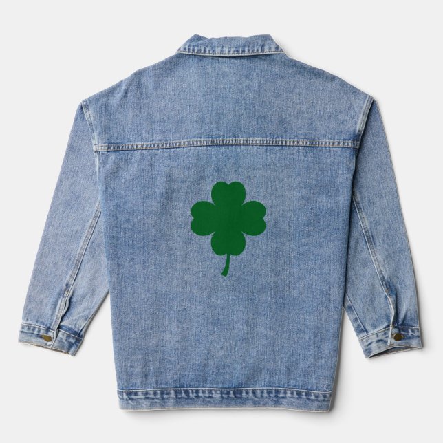 Lucky Four Leaf Clover Denim Jacket Charm (Verso)