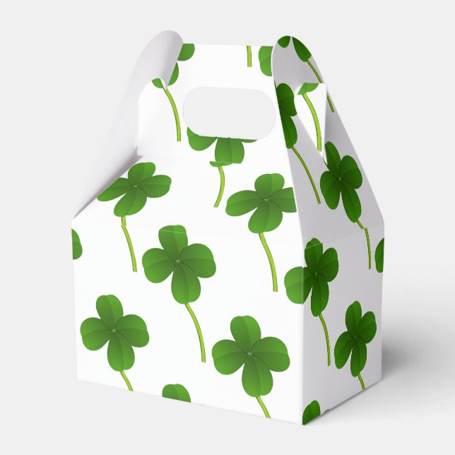 Lucky Four Leaf Clover Favor Box (Front Side)