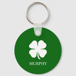 Lucky Four Leaf Clover Green Irish Shamrock Keychain