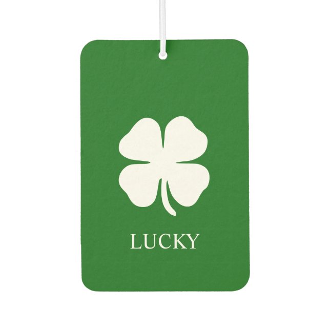 Lucky Four Leaf Clover Green Stripe Pine Irish    Air Freshener (Front)