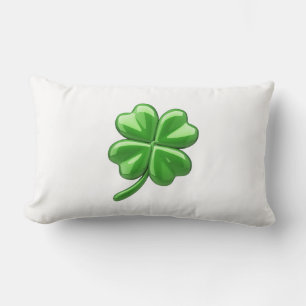 Lucky four leaf clover lumbar pillow