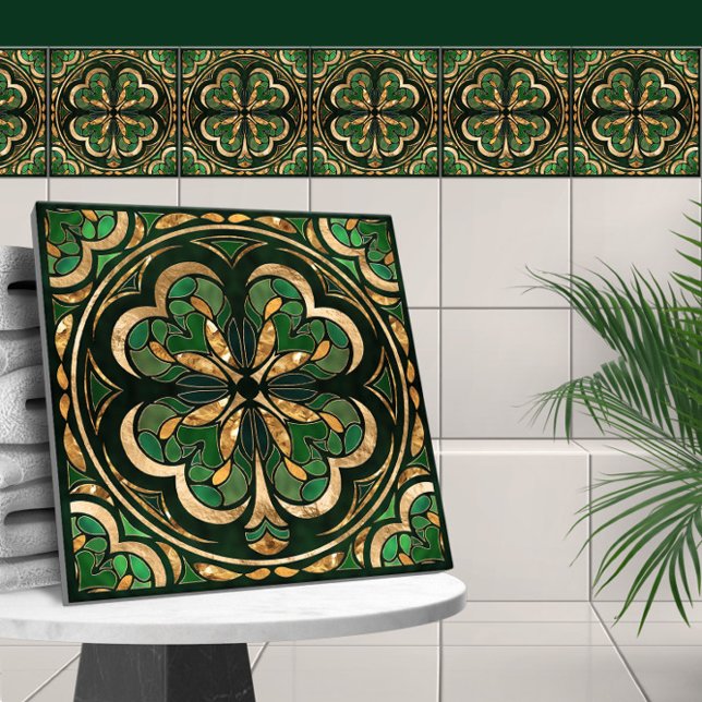Lucky Four-leaf clover luxury  Tile (Creator Uploaded)
