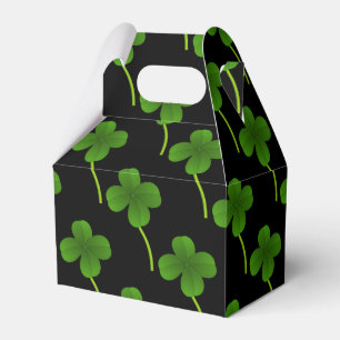 Lucky Four Leaf Clover on Black Favor Box