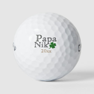 Lucky four leaf clover personalized golf balls