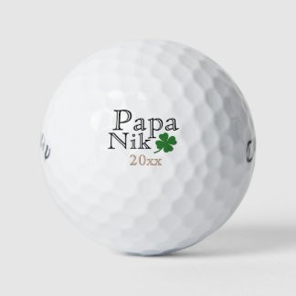Lucky four leaf clover personalized golf balls