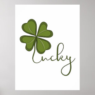 Lucky Four Leaf Clover Poster