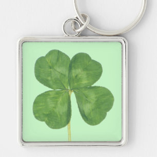 Lucky Four-Leaf Clover Shamrock Keychain