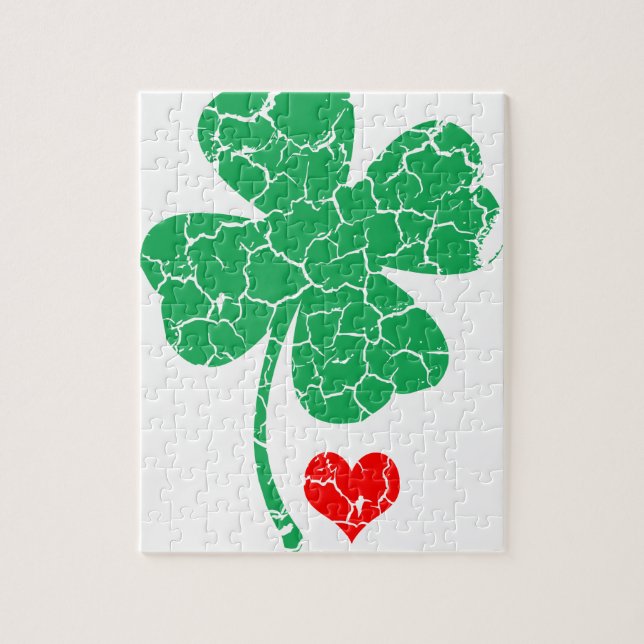 Lucky Four Leaf Clover - St Patrick's Day Jigsaw Puzzle (Vertical)