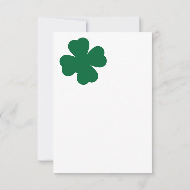 Lucky Four Leaf Clover Thank You Card (Front)