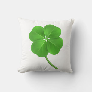 Lucky four leaf clover throw pillow