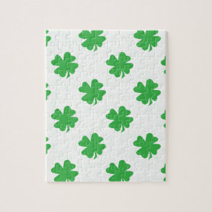 Lucky four leaf clovers jigsaw puzzle