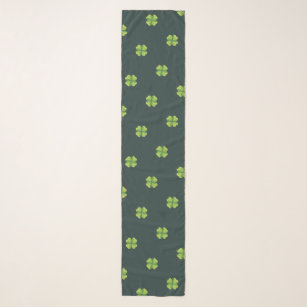 Lucky four-leaf clovers pattern  scarf