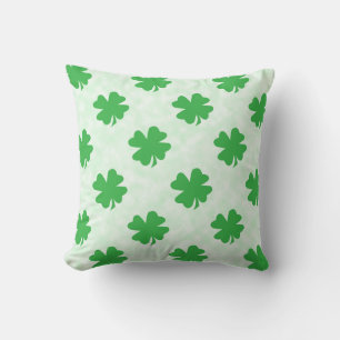 Lucky four leaf clovers throw pillow