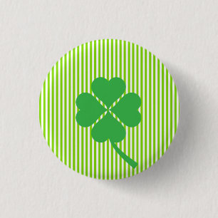 Lucky Four Leaf Shamrock Design-87906 1 Inch Round Button