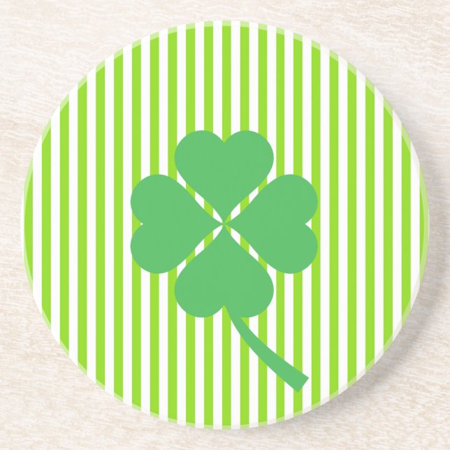 Lucky Four Leaf Shamrock Design-87906 Coaster (Front)