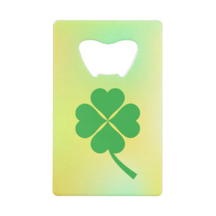 Lucky Four Leaf Shamrock Design-87906 Credit Card Bottle Opener