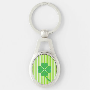 Lucky Four Leaf Shamrock Design-87906 Keychain