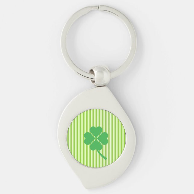 Lucky Four Leaf Shamrock Design-87906 Keychain (Front)