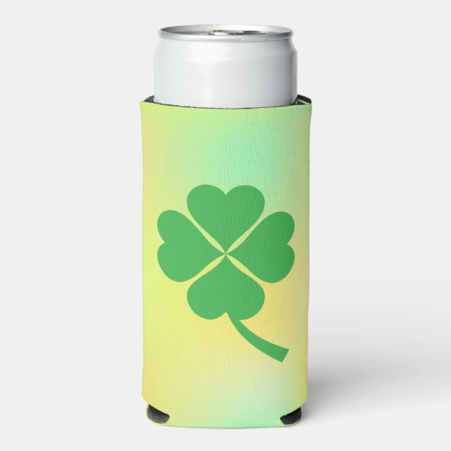 Lucky Four Leaf Shamrock Design-87906 Seltzer Can Cooler (Seltzer Front)